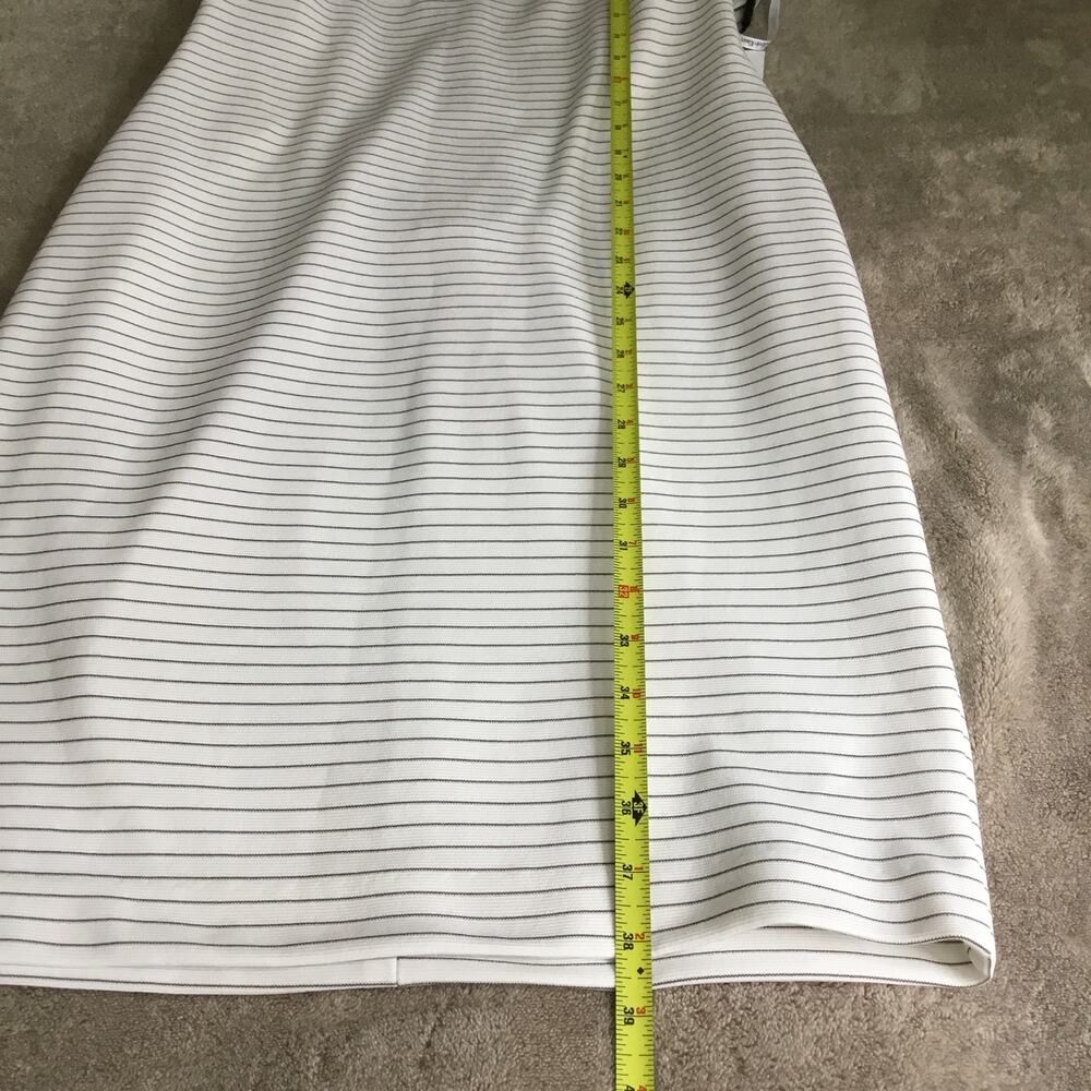 Calvin Klein Short Puff Sleeve White Striped Dress Sz 6 - Picture 9 of 9